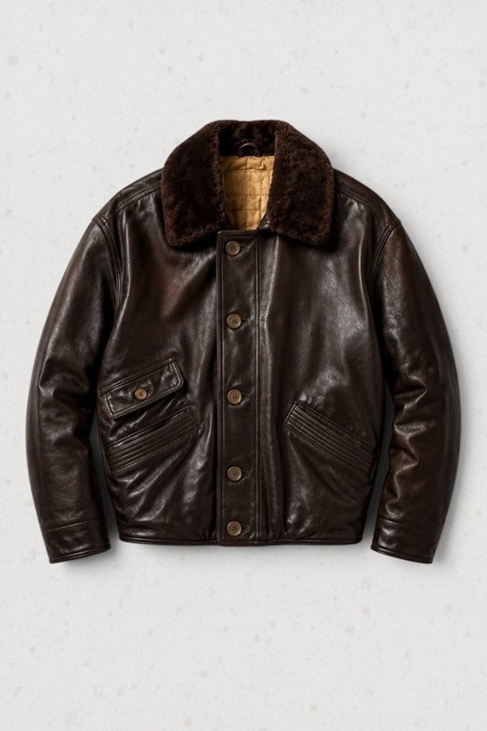 Ruffo Hellmann leather jacket/aviator jacket size L butter delicate leather
