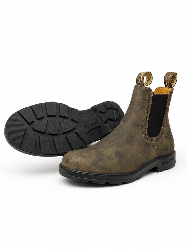 BLUNDSTONE 1351 RUSTIC BROWN CHELSEA BOOTS NEW UNISEX MULTIPLE SIZES gallery