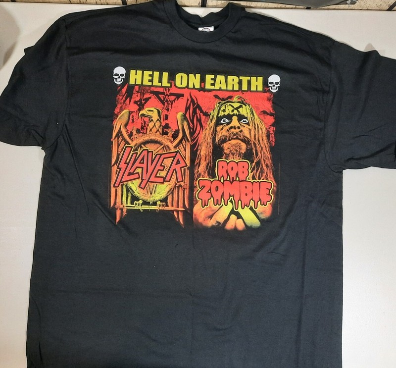 Slayer & Rob Zombie 2011 Hell On Earth Tour T Shirt 2XL