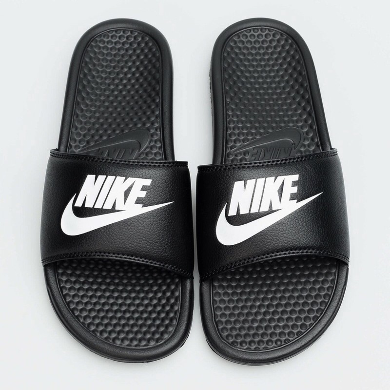 Nike Benassi JDI Men’s Slide Sandals Black/White Logo Slip-On Size 8.5