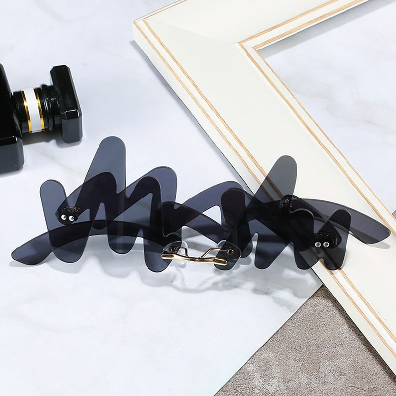 Unique N-shaped wave Sunglasses Outdoor Shade Glasses Playful irregular Eyewear gallery