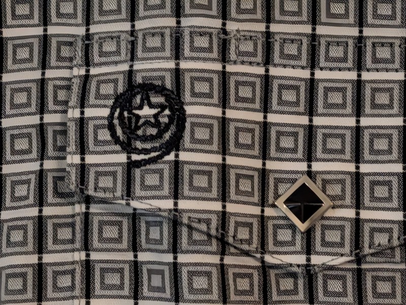 Wrangler George Strait Troubadour Shirt Mens XL Black Gray Geometric Pearl Snap gallery