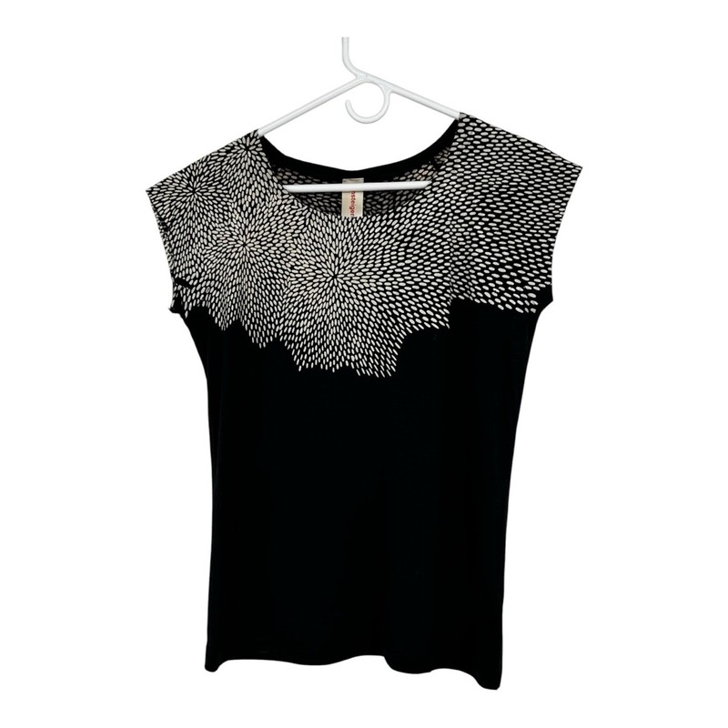 Umsteigan Large Bamboo Hand Screen Printed Black Rice Bamboo Top Red Bird Print gallery