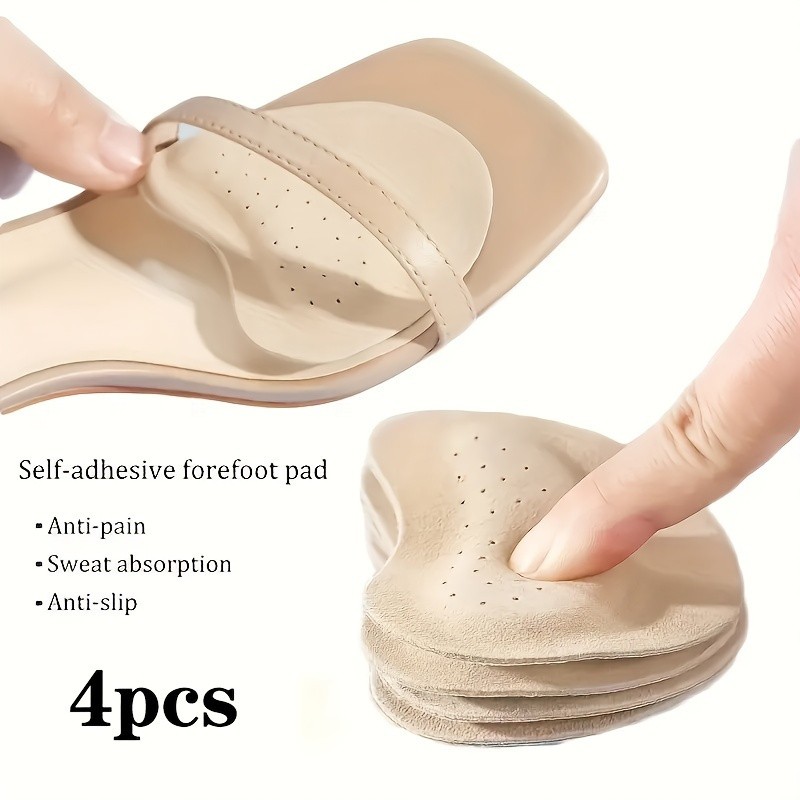 4Pcs Self-Adhesive Forefoot Pads, Non-Slip for Sandals & High Heels gallery