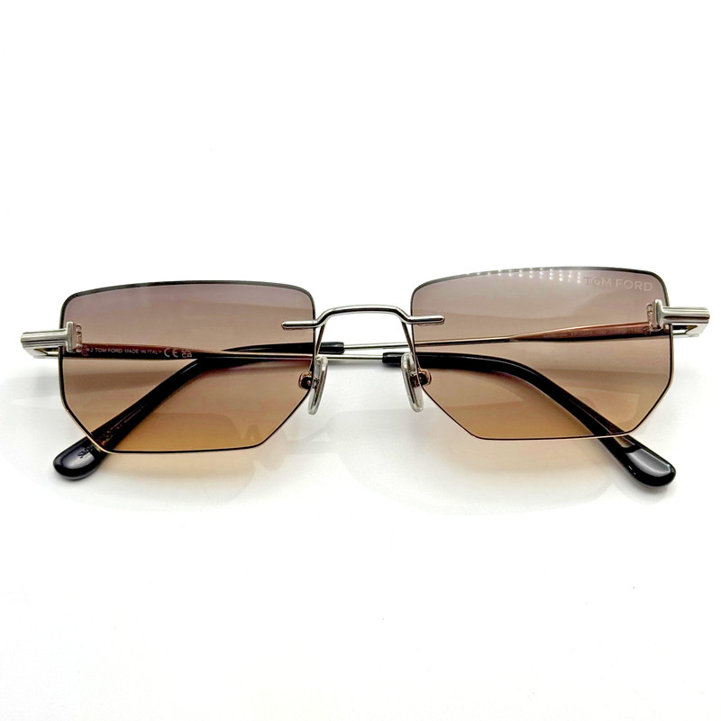 Tom Ford Sunglasses Ethan-02 FT1355 16B Shiny Palladium Frame Gradient Lens 53mm