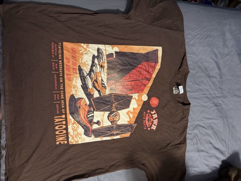 Star Wars Tatooine Travel Poster T Shirt Mens 2XL Brown Graphic Lucasfilm Tee