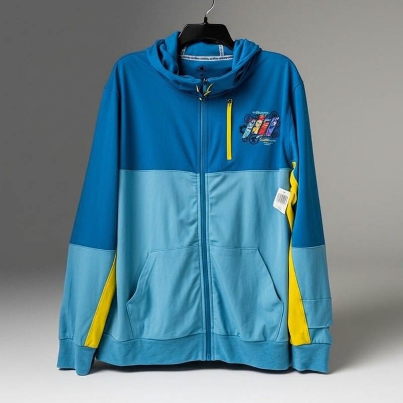 New RUN DISNEY Men’s M Performance Trac Jacket Full Zip Hoodie $94.99