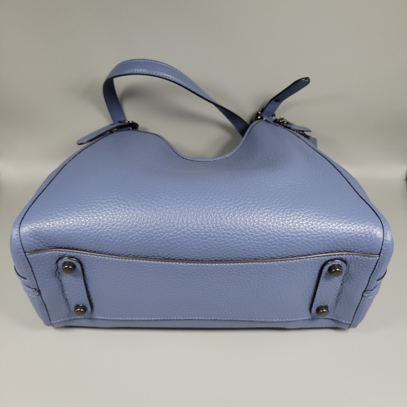 Coach Lori Shoulder Bag Washed Chambray Blue Pebble Leather Purse + Dust Bag gallery