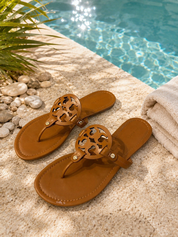 Tory Burch Miller Sandals Vintage Vachetta Size 10.5
