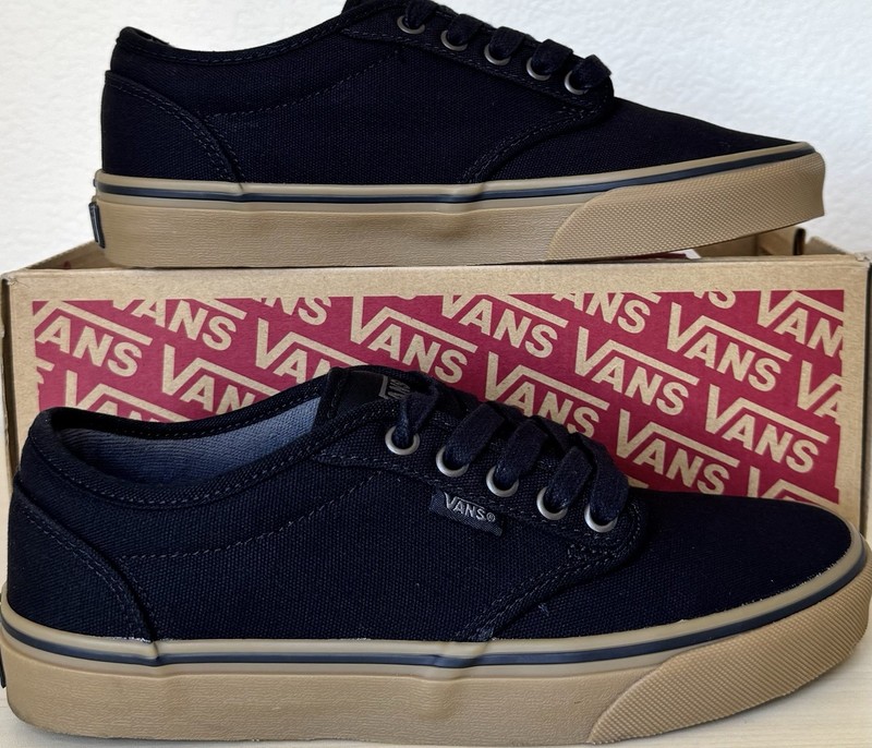 Vans Atwood Black Gum Canvas Sneakers Men’s Size 7 Low Top Skate Shoes EUC gallery