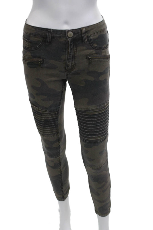 Design Lab Women Ankle Skinny Camouflage Dark Gray Jeans Size 26