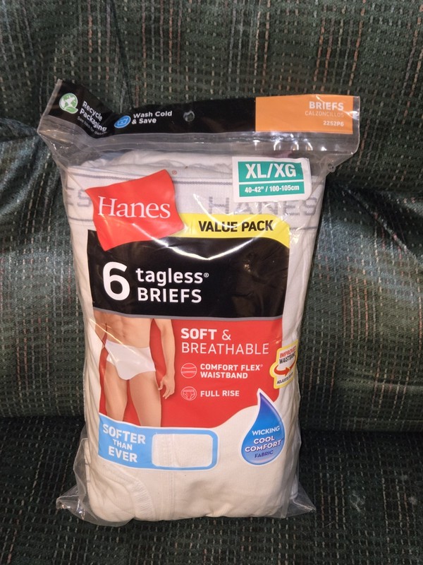 Hanes 2252P6 Men’s Regular Full Rise Brief – Pack of 6 Size XL