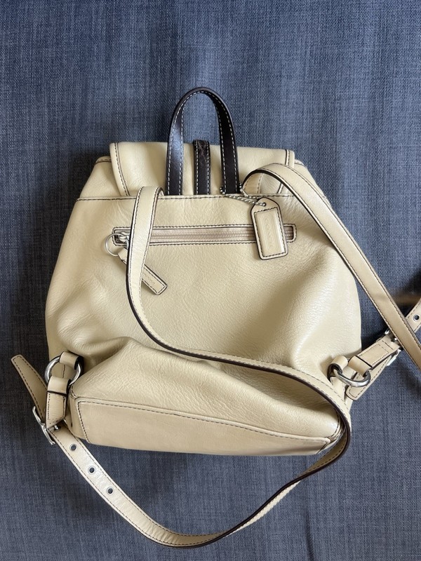 Coach Beige Drawstring Backpack w/ Adjustable Strap, Inner Pockets gallery