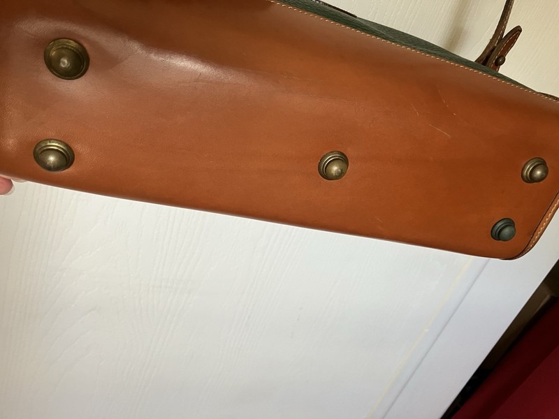 Dooney & Bourke All-Weather Leather Green/Brown Small Crossbody Zip Bag gallery