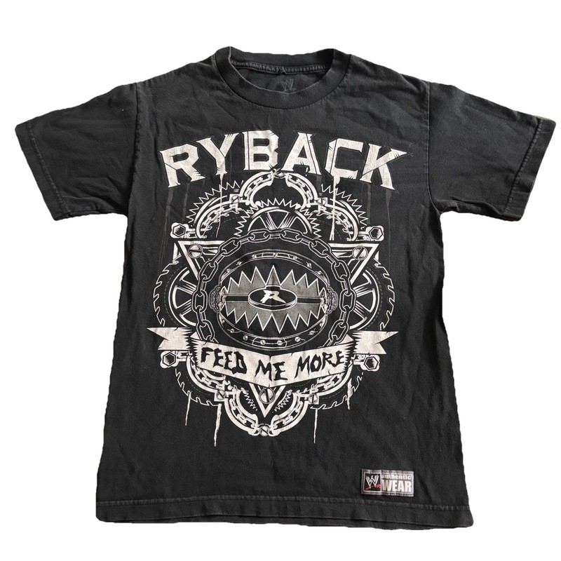 WWE Ryback Mens Small Feed Me More Graphic Wrestling T-Shirt Black