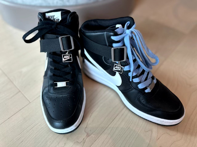 Size 8.5 - Nike Lunar Force 1 Sky High Black W Worn Once 2 pairs of shoe laces