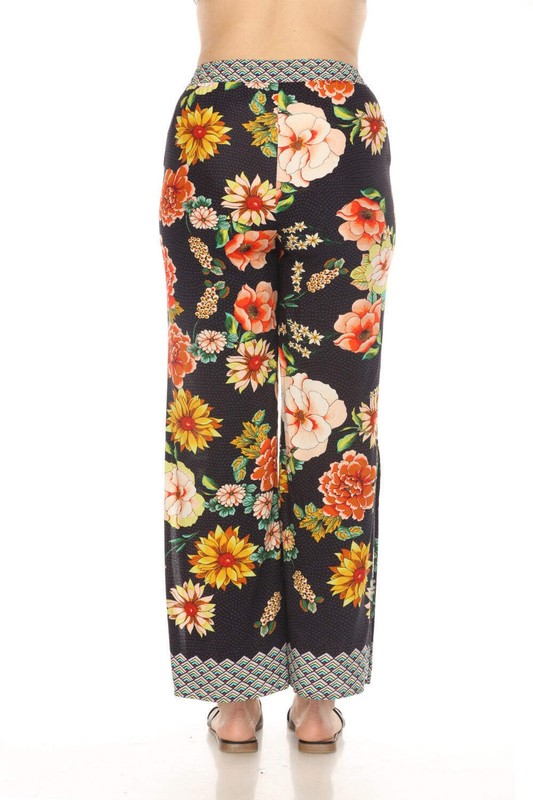 Johnny Was Black Floral Border Split Pants CSW3522-H gallery
