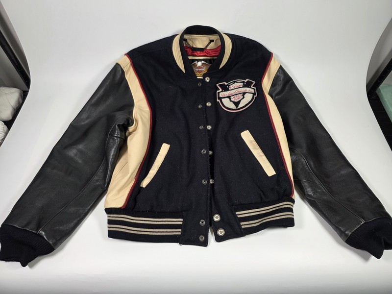 Vintage Harley Davidson Varsity Jacket Mens Large 1903 50 Year Anniversary