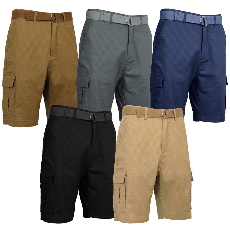 Men's Cotton Flex Stretch Cargo Shorts With Belt Lounge Summer Colors 30-42 gallery
