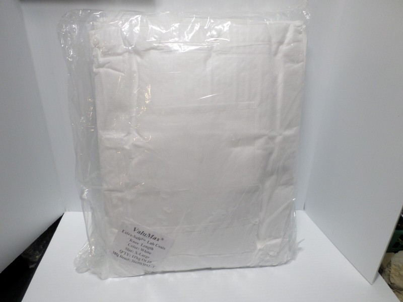 VALUMAX EXTRA SAFE LAB COATS WHITE XL Case of 50- 5/10 Packs Wholesale Blowout gallery