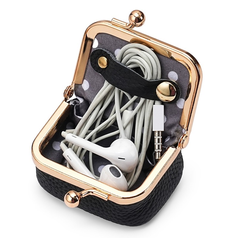 Genuine Leather for Women Mini Jewelry Box Coin Purse with Kiss Lock Mini Wallet gallery