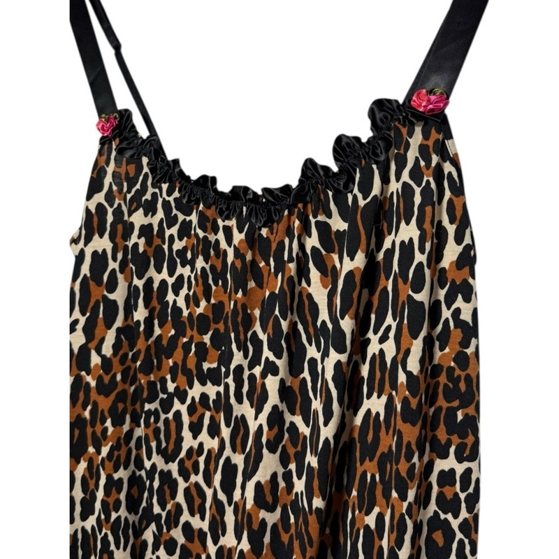 Betsey Johnson Intimates Luscious Lite Leopard Print Romper NWT Size Medium gallery