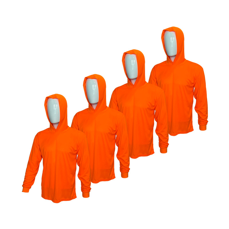 4 PACK - Hi Visibility ultra light weight Long sleeve hoodie / polyester birdeye gallery