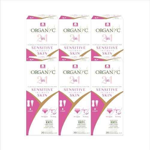 Organyc 100% Certified Organic Cotton 2-in-1 Panty Liners for Women Light Flow 2