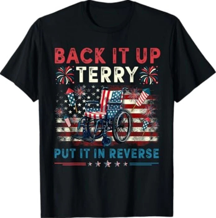 Back It Up Terry Put It In Reverse Fireworks 4th Of July Black T-Shirt gallery
