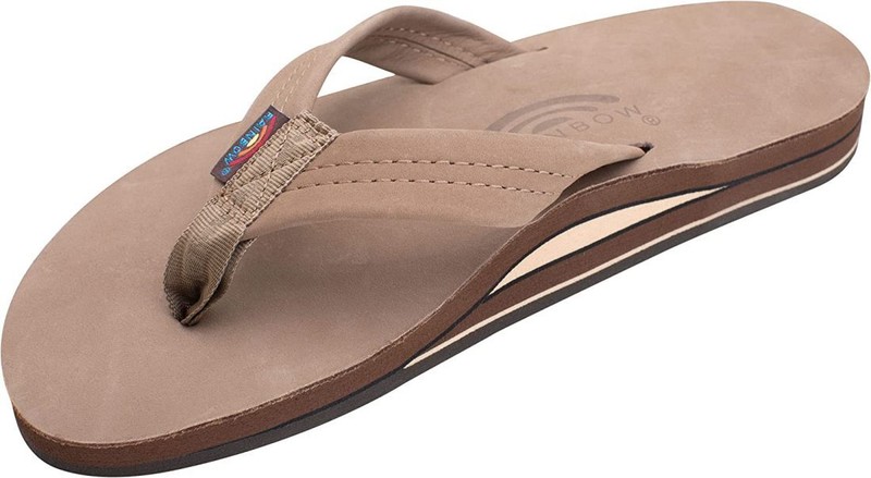 Woman Rainbow Premier Leather Double Layer Arch Sandal 302ALTS Dark Brand New