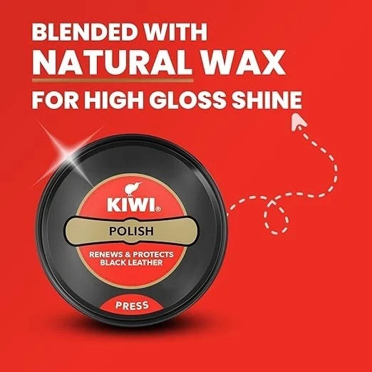 Kiwi Black Shoe Polish Leather Care 2 Tins 23g Shines Renews & Protects gallery