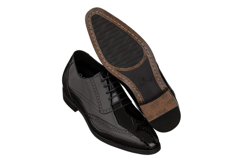 CALTO - S1015 - 3 Inches Taller (Black) - Patent Leather Dress Oxford gallery