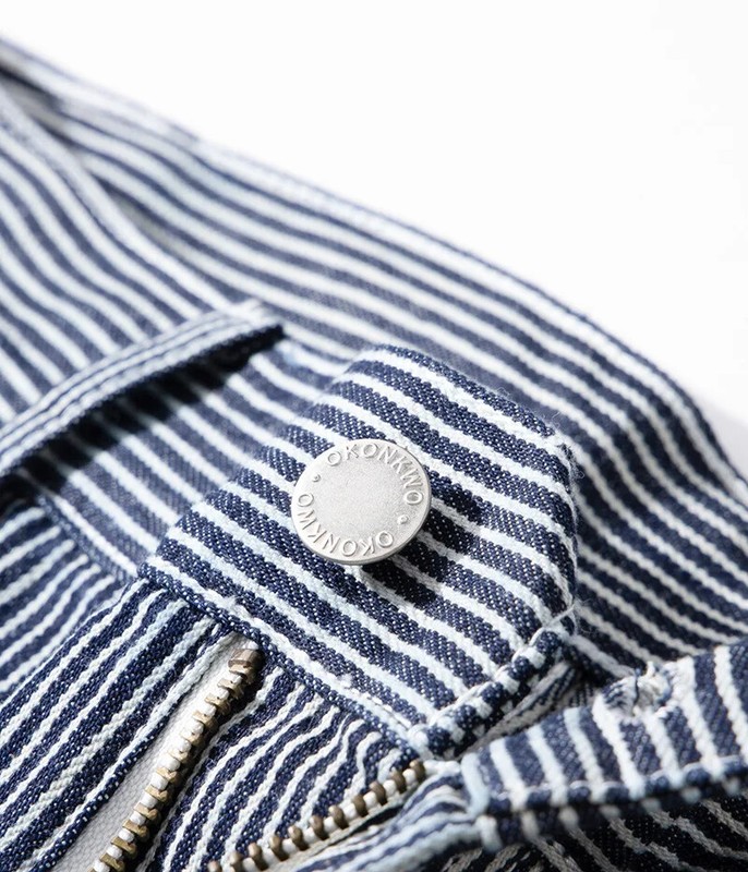 Original Denim Railway Worker Jeans Pants Amikaki Striped Longs Tooling Trousers gallery