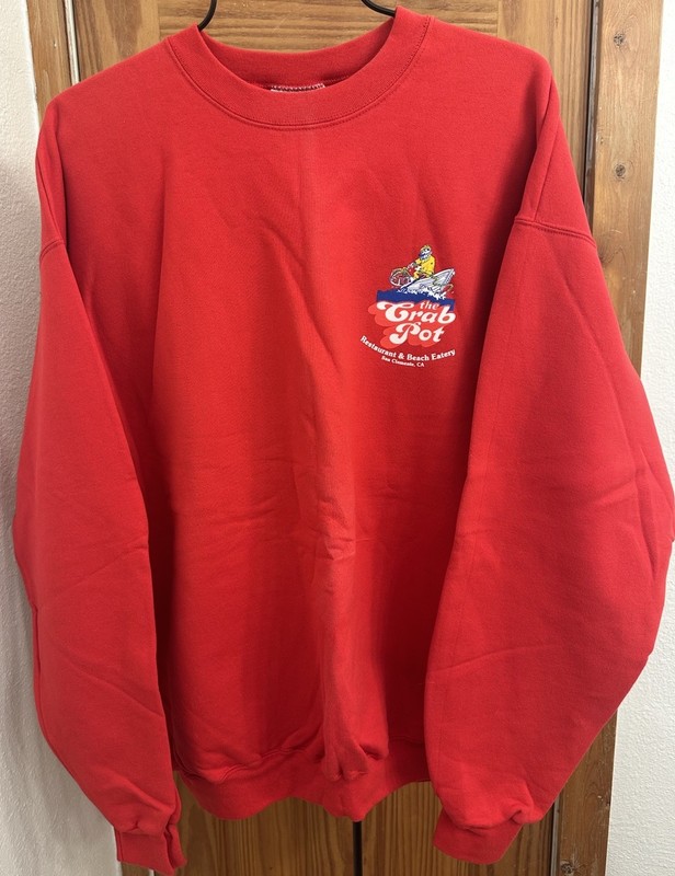 Vtg 90’s New Hanes The Crab Pot Eatery San Clemente Cali Red Size L Sweatshirt gallery