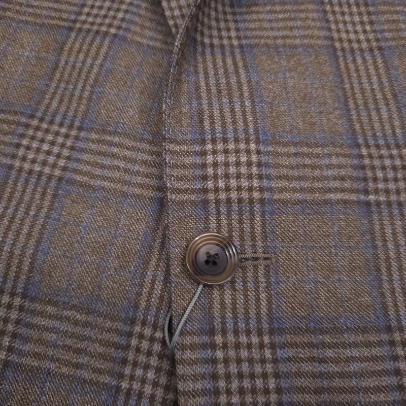 Jack Victor Midland Sport Coat Mens 46R Brown Brushed Wool Plaid Blazer Jacket gallery