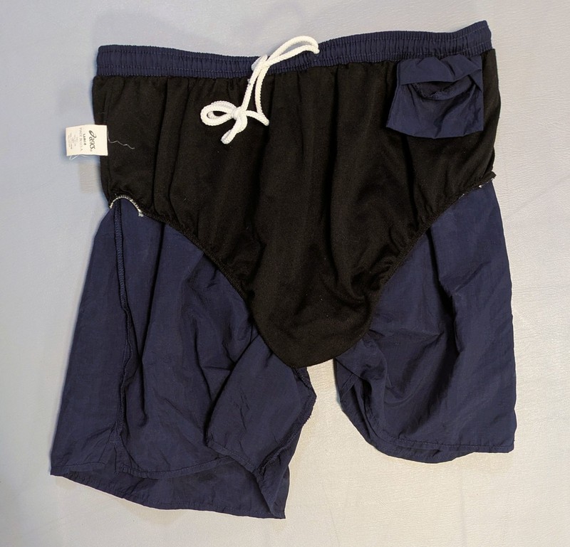 ASICS Athletic Running Shorts Size L - Dark Navy Blue - Coolmax Lining gallery