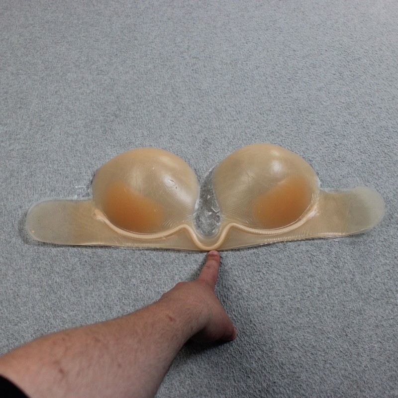 Stick On Bra Women One Size Beige Silicone Backless Strapless Breast Enhancer