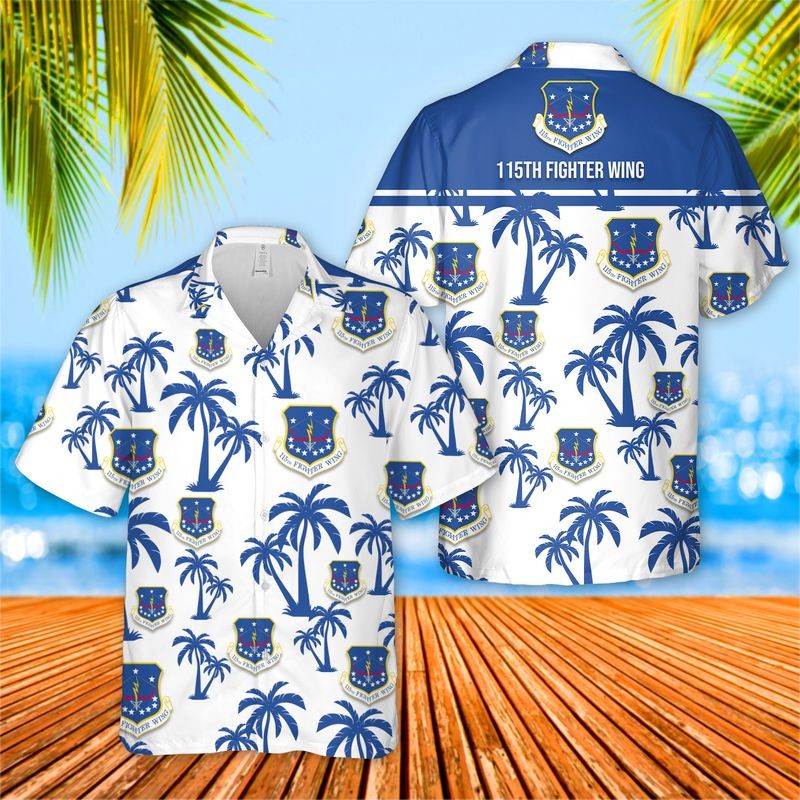 Wisconsin Air National Guard 115th Fighter Wing Hawaiian Shirt USAF Gift