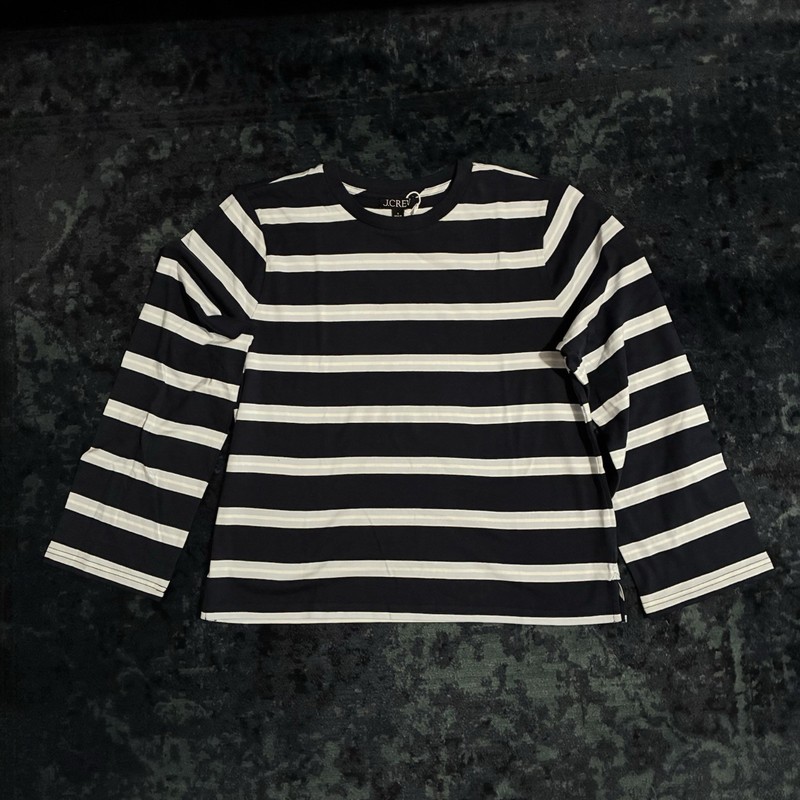 J Crew boyfriend long-sleeve t-shirt, striped, small women's gallery