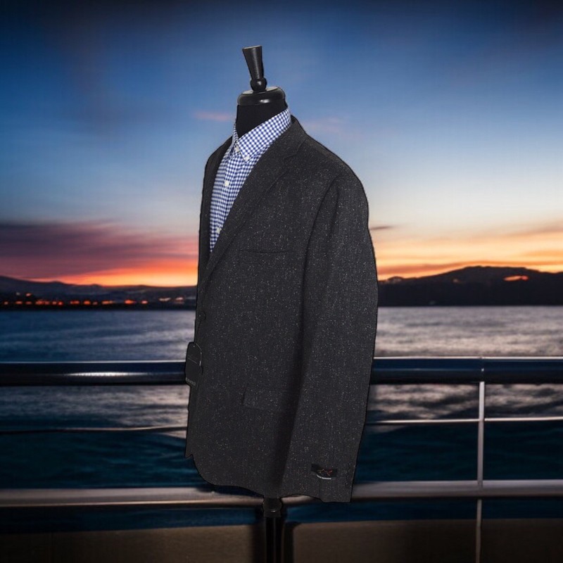 Greg Norman Sport Coat Jacket Mens 46R Dark Gray Flecked Double Vented NWT