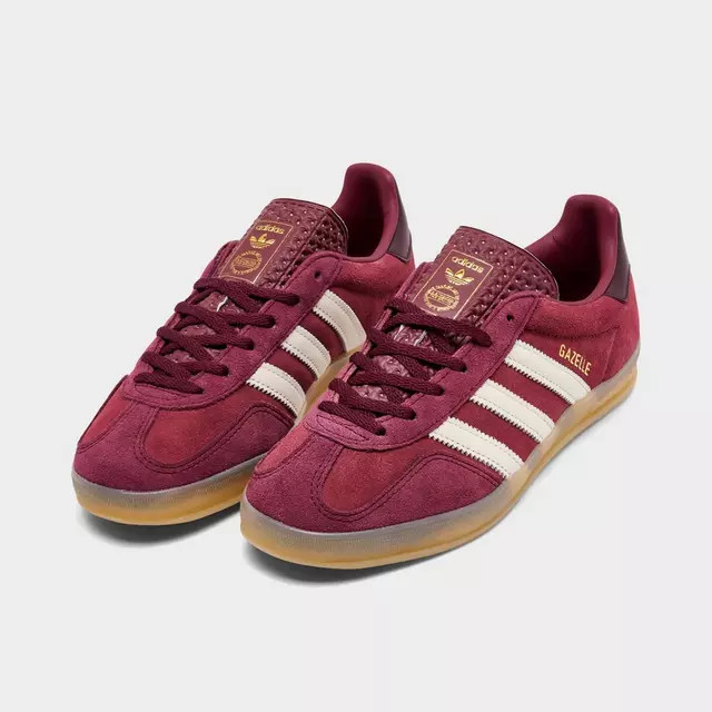 Adidas Gazelle Indoor Shadow Red Off White Womens Sports Sneaker HQ2661