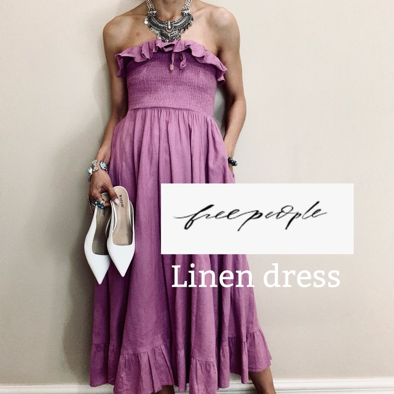 Brand New Free People Maxi Linen Dress Size m gallery