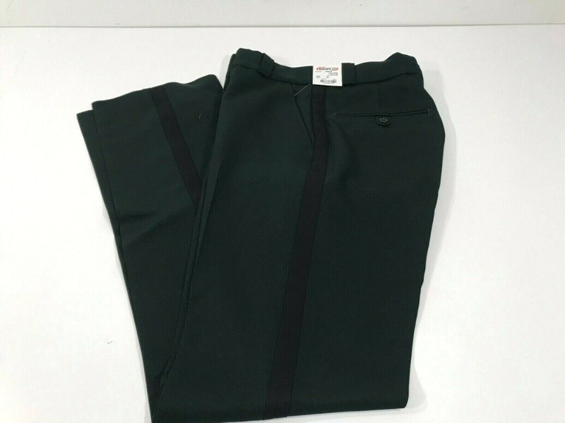 MEN’S ELBECO SPRUCE GREEN TEXTROP TROUSERS PANTS STRIPED BLACK 28×36 UN-HEMMED