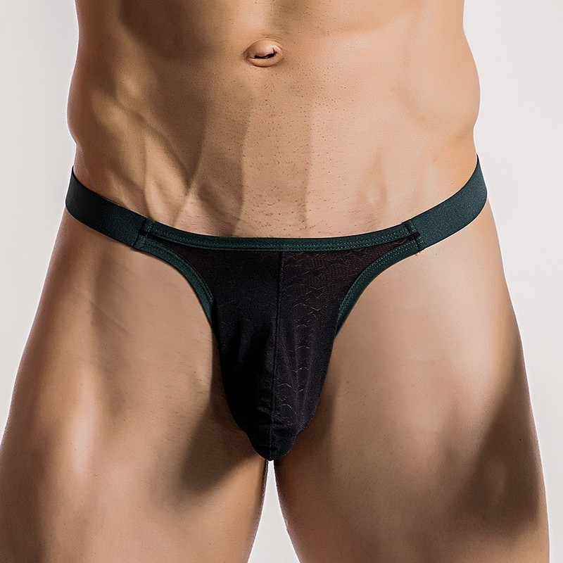 Mens See Through Jockstrap Bulge Pouch Low Rise G-String Thong Briefs Underwear
