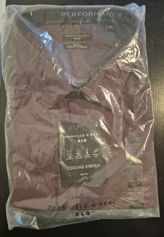 Shaquille O’Neal Performance Cooling Moisture Wicking Stretch Button-Up 19 34/35
