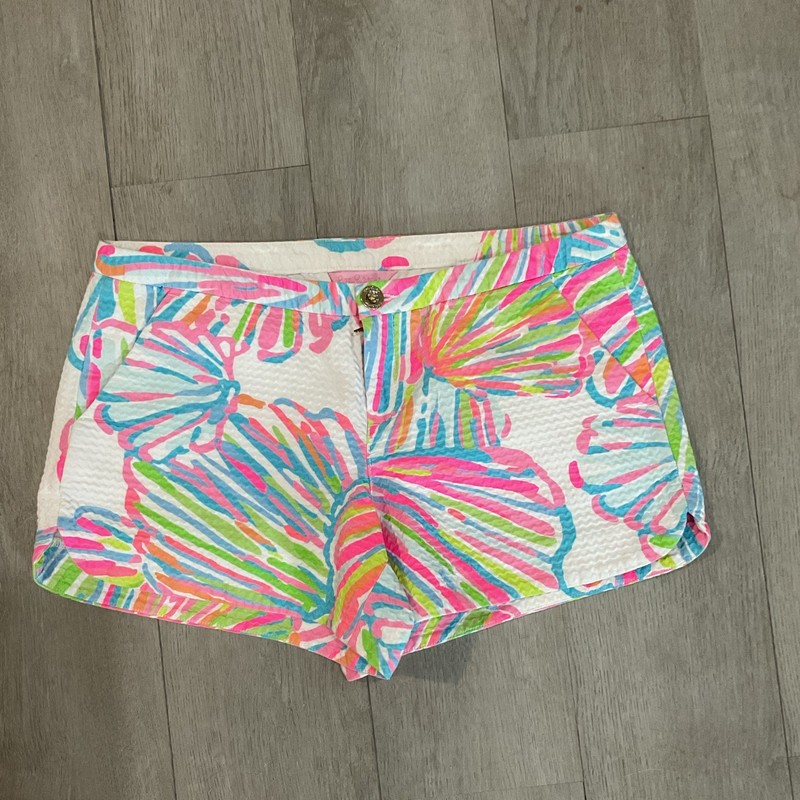 Lilly Pulitzer Women’s Chino Shorts Size 4 Multicolor Seersucker Tropical