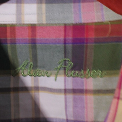 Alan Flusser Button Up Shirt Mens XL Red Green Plaid Casual Preppy Cotton Men gallery