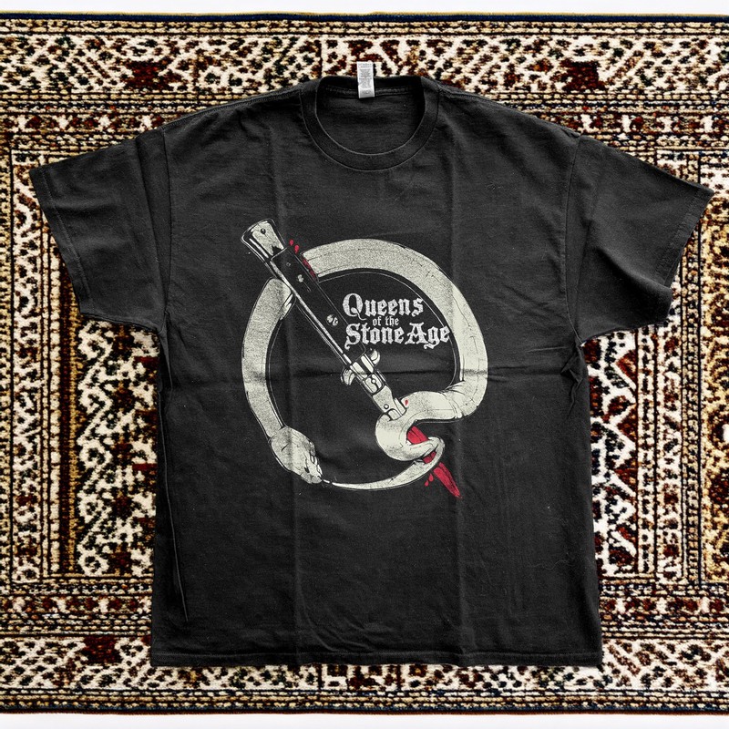 Queens of the Stone Age In Times New Roman Black Cotton T-shirt