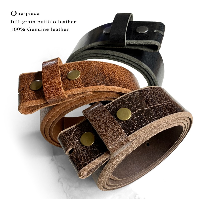 VINTAGE DISTRESS GENUINE BUFFALO CASUAL LEATHER BELT STRAP 1-1/2" WIDE