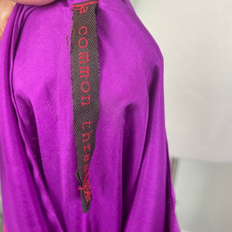 A Common Thread Purple Red Silk Halter Maxi Dres Small gallery